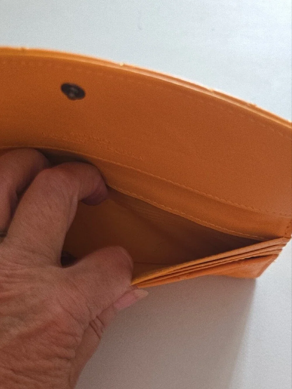 Quilted Yellow Wallet Clutch with Round Metal Emblem